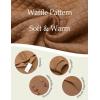 COOFANDY Mens Hoodies Sweatshirts Long Sleeve Fashion Waffle Knit Pullover Hoodie with Pocket(Light Coffee)