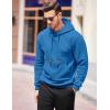 COOFANDY Mens Hoodies Sweatshirts Long Sleeve Fashion Waffle Knit Pullover Hoodie with Pocket(Ocean Blue)