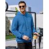 COOFANDY Mens Hoodies Sweatshirts Long Sleeve Fashion Waffle Knit Pullover Hoodie with Pocket(Ocean Blue)