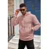 COOFANDY Mens Hoodies Sweatshirts Long Sleeve Fashion Waffle Knit Pullover Hoodie with Pocket(Pale Pink)