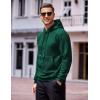 COOFANDY Mens Hoodies Sweatshirts Long Sleeve Fashion Waffle Knit Pullover Hoodie with Pocket(Pine Green)