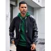COOFANDY Mens Hoodies Sweatshirts Long Sleeve Fashion Waffle Knit Pullover Hoodie with Pocket(Pine Green)
