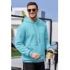 COOFANDY Mens Hoodies Sweatshirts Long Sleeve Fashion Waffle Knit Pullover Hoodie with Pocket(Sky Blue)