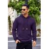 COOFANDY Mens Hoodies Sweatshirts Long Sleeve Fashion Waffle Knit Pullover Hoodie with Pocket(Violet)