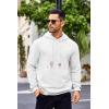 COOFANDY Mens Hoodies Sweatshirts Long Sleeve Fashion Waffle Knit Pullover Hoodie with Pocket(White)