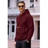 COOFANDY Mens Hoodies Sweatshirts Long Sleeve Fashion Waffle Knit Pullover Hoodie with Pocket(Wine Red)