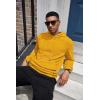 COOFANDY Mens Hoodies Sweatshirts Long Sleeve Fashion Waffle Knit Pullover Hoodie with Pocket(Yellow)