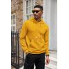 COOFANDY Mens Hoodies Sweatshirts Long Sleeve Fashion Waffle Knit Pullover Hoodie with Pocket(Yellow)