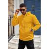 COOFANDY Mens Hoodies Sweatshirts Long Sleeve Fashion Waffle Knit Pullover Hoodie with Pocket(Yellow)