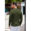 COOFANDY Mens Knit Polo Long Sleeve Collared Sweater Polo Business Casual Polos with Pocket(Army Green)