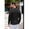 COOFANDY Mens Knit Polo Long Sleeve Collared Sweater Polo Business Casual Polos with Pocket(Black)