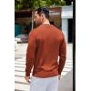 COOFANDY Mens Knit Polo Long Sleeve Collared Sweater Polo Business Casual Polos with Pocket(Brown)