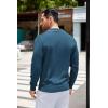 COOFANDY Mens Knit Polo Long Sleeve Collared Sweater Polo Business Casual Polos with Pocket(Dark Blue)