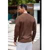 COOFANDY Mens Knit Polo Long Sleeve Collared Sweater Polo Business Casual Polos with Pocket(Dark Brown)