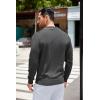 COOFANDY Mens Knit Polo Long Sleeve Collared Sweater Polo Business Casual Polos with Pocket(Dark Gray)