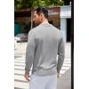 COOFANDY Mens Knit Polo Long Sleeve Collared Sweater Polo Business Casual Polos with Pocket(Light Gray)