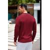 COOFANDY Mens Knit Polo Long Sleeve Collared Sweater Polo Business Casual Polos with Pocket(Wine Red)