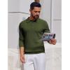 COOFANDY Men’s Knit Polo Long Sleeve Sweaters Collared Polo Sweater Casual Dress Pullover Fashion Golf Sweaters(Army Green)