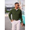 COOFANDY Men’s Knit Polo Long Sleeve Sweaters Collared Polo Sweater Casual Dress Pullover Fashion Golf Sweaters(Army Green)