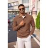 COOFANDY Men’s Knit Polo Long Sleeve Sweaters Collared Polo Sweater Casual Dress Pullover Fashion Golf Sweaters(Ash Brown)