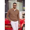 COOFANDY Men’s Knit Polo Long Sleeve Sweaters Collared Polo Sweater Casual Dress Pullover Fashion Golf Sweaters(Ash Brown)