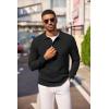 COOFANDY Men’s Knit Polo Long Sleeve Sweaters Collared Polo Sweater Casual Dress Pullover Fashion Golf Sweaters(Black)