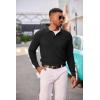 COOFANDY Men’s Knit Polo Long Sleeve Sweaters Collared Polo Sweater Casual Dress Pullover Fashion Golf Sweaters(Black)
