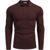 COOFANDY Men’s Knit Polo Long Sleeve Sweaters Collared Polo Sweater Casual Dress Pullover Fashion Golf Sweaters(Brown)