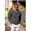 COOFANDY Men’s Knit Polo Long Sleeve Sweaters Collared Polo Sweater Casual Dress Pullover Fashion Golf Sweaters(Dark Grey)