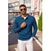 COOFANDY Men’s Knit Polo Long Sleeve Sweaters Collared Polo Sweater Casual Dress Pullover Fashion Golf Sweaters(Deep Blue)