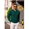 COOFANDY Men’s Knit Polo Long Sleeve Sweaters Collared Polo Sweater Casual Dress Pullover Fashion Golf Sweaters(Green)