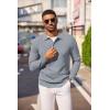 COOFANDY Men’s Knit Polo Long Sleeve Sweaters Collared Polo Sweater Casual Dress Pullover Fashion Golf Sweaters(Light Grey)