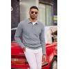 COOFANDY Men’s Knit Polo Long Sleeve Sweaters Collared Polo Sweater Casual Dress Pullover Fashion Golf Sweaters(Light Grey)