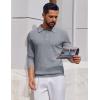 COOFANDY Men’s Knit Polo Long Sleeve Sweaters Collared Polo Sweater Casual Dress Pullover Fashion Golf Sweaters(Light Grey)