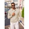 COOFANDY Men’s Knit Polo Long Sleeve Sweaters Collared Polo Sweater Casual Dress Pullover Fashion Golf Sweaters(Light Khaki)