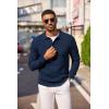 COOFANDY Men’s Knit Polo Long Sleeve Sweaters Collared Polo Sweater Casual Dress Pullover Fashion Golf Sweaters(Navy Blue)