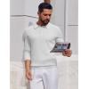 COOFANDY Men’s Knit Polo Long Sleeve Sweaters Collared Polo Sweater Casual Dress Pullover Fashion Golf Sweaters(White)