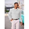 COOFANDY Men’s Knit Polo Long Sleeve Sweaters Collared Polo Sweater Casual Dress Pullover Fashion Golf Sweaters(White)