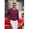 COOFANDY Men’s Knit Polo Long Sleeve Sweaters Collared Polo Sweater Casual Dress Pullover Fashion Golf Sweaters(Wine Red)
