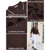 COOFANDY Men’s Knit Polo Shirt Long Sleeve Quarter Zip Polo Sweater Casual Golf Shirts Vintage Striped Collar Polo(Brown)