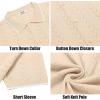 COOFANDY Mens Knit Polo Shirts Button Down Short Sleeve Shirt Summer Casual Beach Vacation Tops(Beige)
