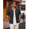 COOFANDY Mens Knit Polo Shirts Button Down Short Sleeve Shirt Summer Casual Beach Vacation Tops(Black)