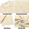 COOFANDY Mens Knit Polo Shirts Button Down Short Sleeve Shirt Summer Casual Beach Vacation Tops(Cream)