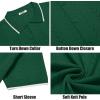 COOFANDY Mens Knit Polo Shirts Button Down Short Sleeve Shirt Summer Casual Beach Vacation Tops(Dark Green)