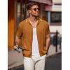 COOFANDY Mens Knit Polo Shirts Button Down Short Sleeve Shirt Summer Casual Beach Vacation Tops(Light Brown)
