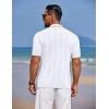 COOFANDY Mens Knit Polo Shirts Button Down Short Sleeve Shirt Summer Casual Beach Vacation Tops(White)