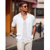 COOFANDY Mens Knit Polo Shirts Button Down Short Sleeve Shirt Summer Casual Beach Vacation Tops(White)