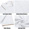 COOFANDY Mens Knit Polo Shirts Button Down Short Sleeve Shirt Summer Casual Beach Vacation Tops(White)