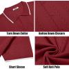 COOFANDY Mens Knit Polo Shirts Button Down Short Sleeve Shirt Summer Casual Beach Vacation Tops(Wine Red)