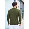 COOFANDY Mens Knit Polo Shirts Casual Long Sleeve Classic Polo Shirts Button Down Golf Shirts(Army Green)